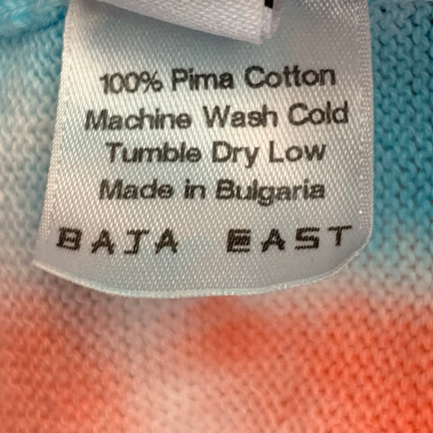 BAJA EAST Size S Pink Blue Tie Dye Pima Cotton Open Front Cardigan