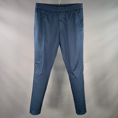 PAUL SMITH Size 32 Navy Drawstring Waistband Tapered Casual Pants