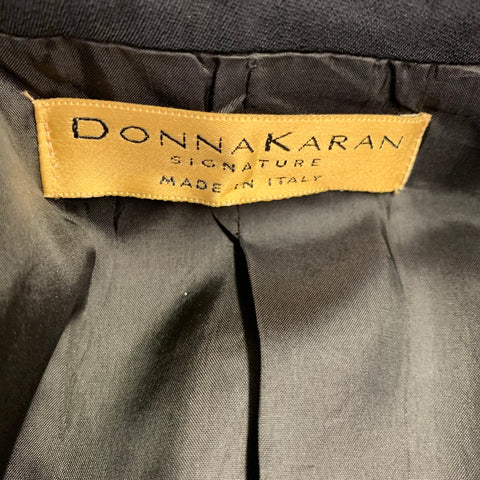 DONNA KARAN Size 44 Black Notch Lapel Sport Coat
