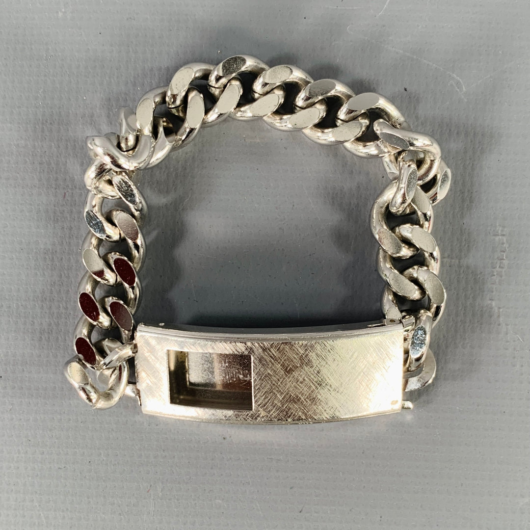 ANSON Silver Metal Chain Identity Bracelet
