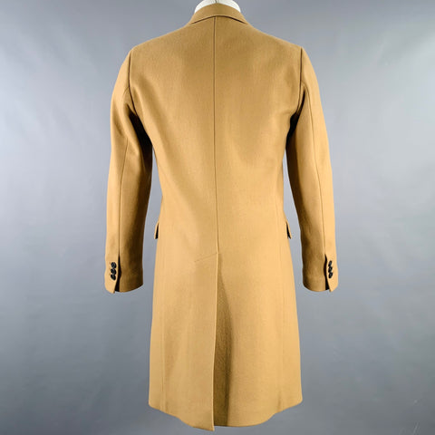 SANDRO Size S Tan Wool Blend Single Breasted Coat