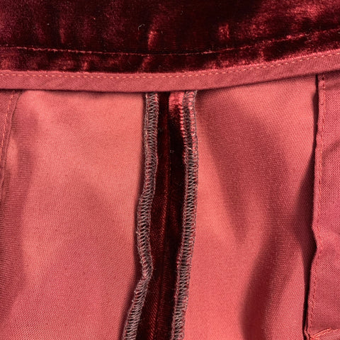 EMPORIO ARMANI Size 36 Burgundy Velvet Viscose Blend Zip Fly Dress Pants