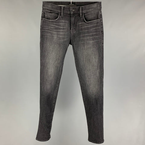 HUDSON Size 30 Charcoal Washed Cotton Blend Skinny Jeans