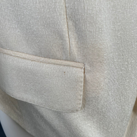 DOLCE & GABBANA Size 38 Regular Cream Textured Virgin Wool Sport Coat