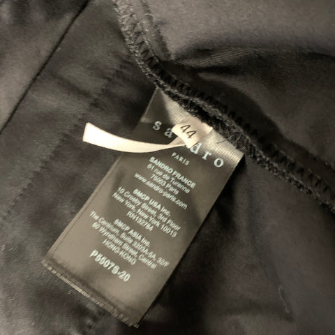 SANDRO Chest Size 42 Black Solid Wool Shawl Collar 38 28 Tuxedo