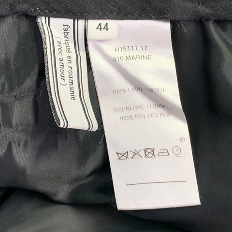 AMI by ALEXANDRE MATTIUSSI Size 38 Navy Twill Wool Cuffed Drop Crotch Button Fly Dress Pants