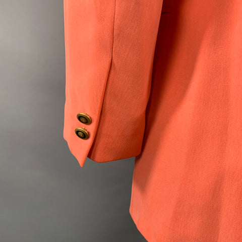 VERSACE Size L Pink Salmon Silk Notch Lapel Sport Coat