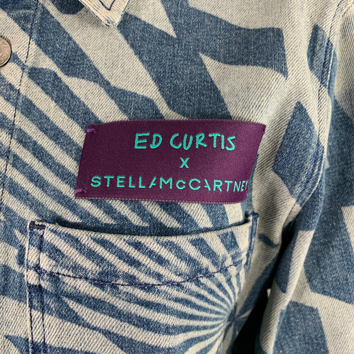 STELLA McCARTNEY Size XXS Blue Light Blue Cotton Optical Jacket