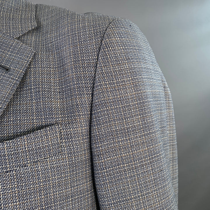 GIORGIO ARMANI Size 44 Regular Grey Blue Woven Wool Sport Coat