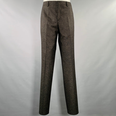 PAUL SMITH Size 40 Black Gold Heather Wool Notch Lapel Suit