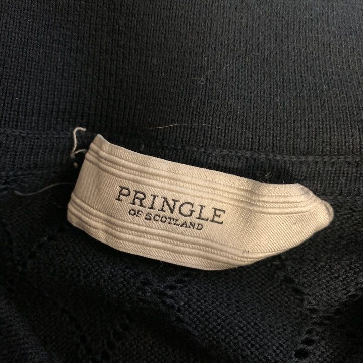 PRINGLE Size M Navy Knit Cotton  Polo