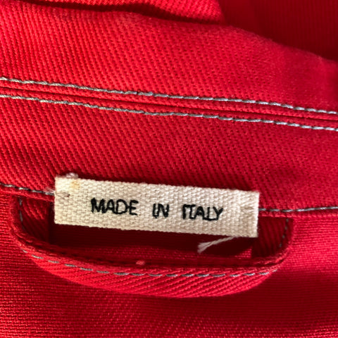 MARNI Size 40 Red Cotton Peak Lapel Jacket