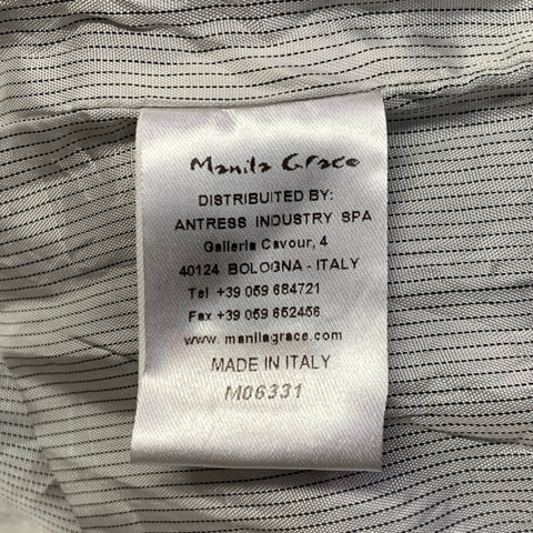 MANILA GRACE Size 2 Black Grey Virgin Wool Herringbone Jacket Blazer