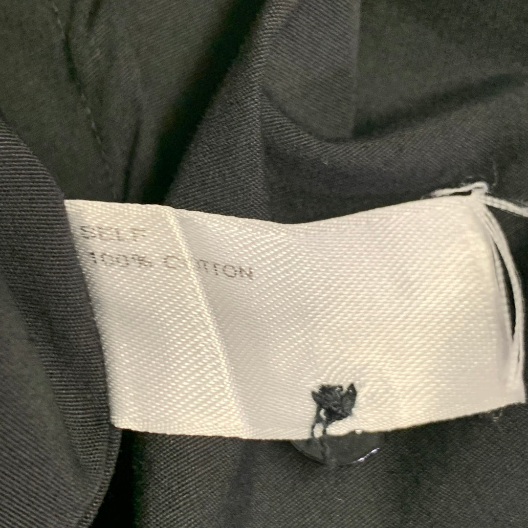 CAROLINA HERRERA Size 8 Black Cotton Spread Collar Shirt