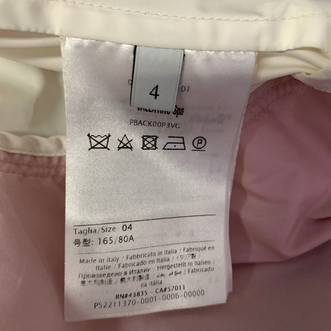 VALENTINO Size XL White Pink Polyamide Color Block Jacket