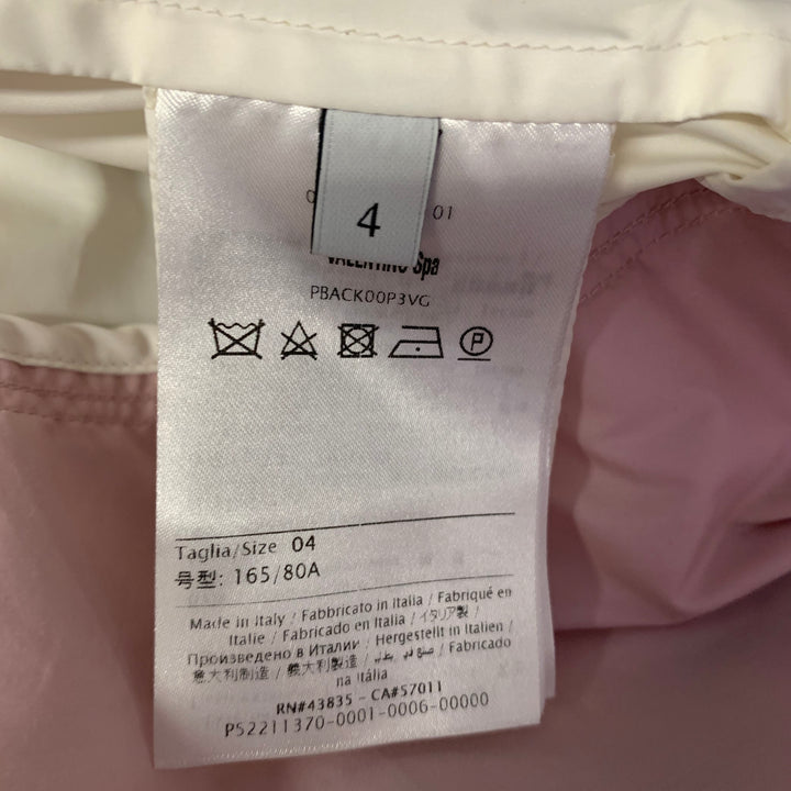VALENTINO Size XL White Pink Polyamide Color Block Jacket