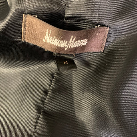 NEIMAN MARCUS Size M Black Jacquard Silk Buttoned Vest