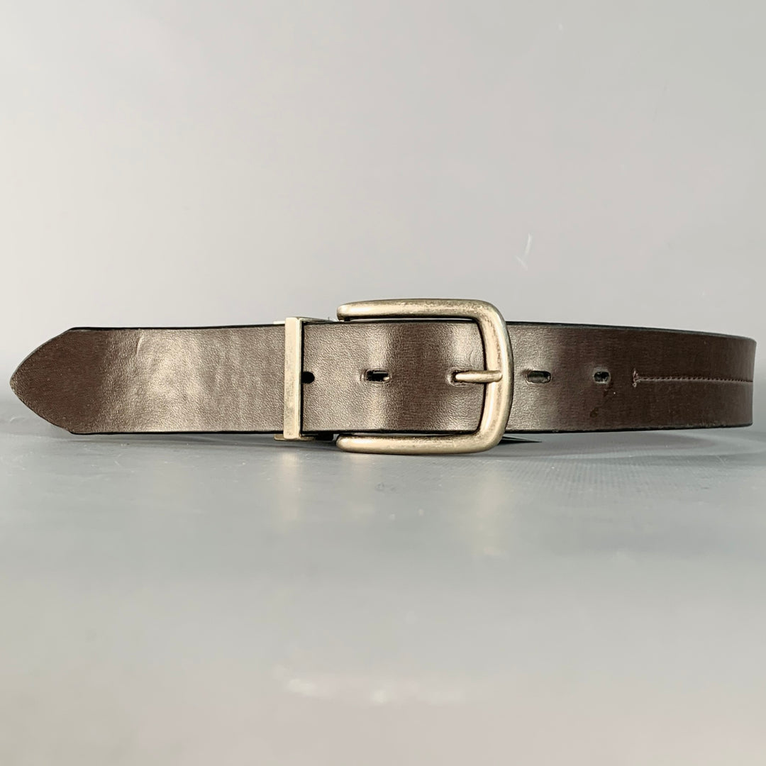 BILL ADLER DESIGN Size 34 Black Brown Silver Reversible Leather Belt