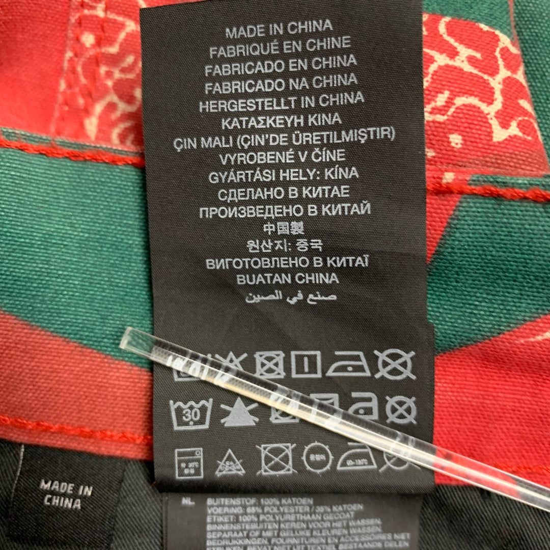 G-STAR By PHARRELL SS17 Size 30 Elwood X25 Red Green Batik Cotton Tapered Casual Pants
