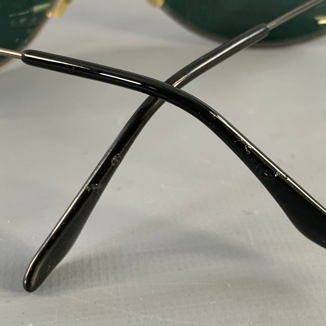 RAY-BAN Silver Metal Shield Teardrop Sunglasses