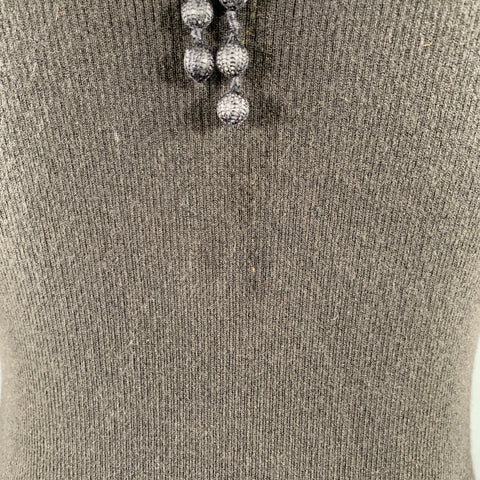 TSE Size L Grey Slate Cashmere Rib Knit Open Front Cardigan Dress Set