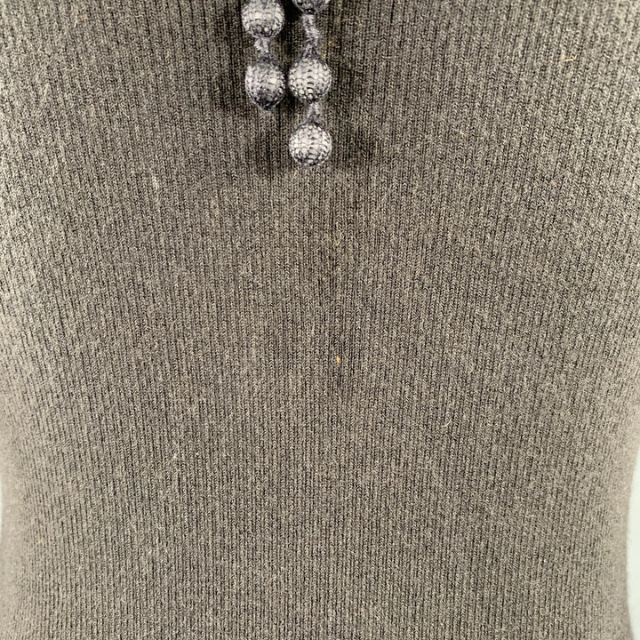 TSE Size L Grey Slate Cashmere Rib Knit Open Front Cardigan Dress Set