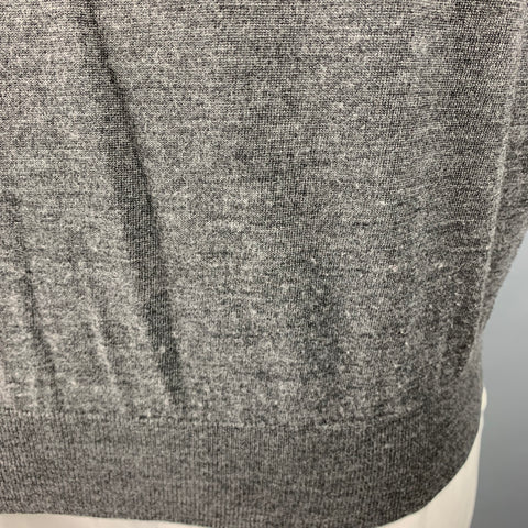 BRUNELLO CUCINELLI Taille 44 Pull boutonné en laine et cachemire gris