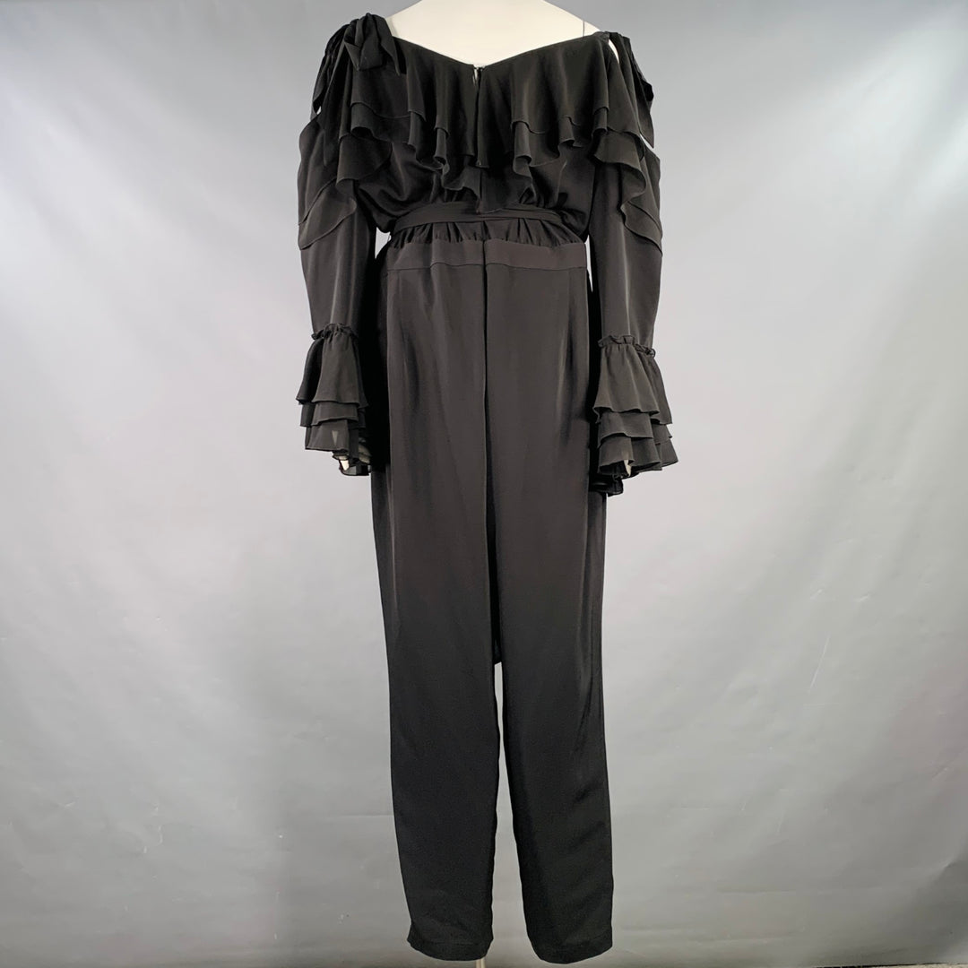 RODARTE x UNIVERSAL STANDARD Size 22 Black Polyester Ruffled Jumpsuit