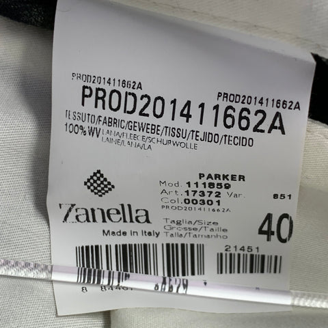 ZANELLA Size 40 Grey Brown Checkered Acetate Blend Flat Front Dress Pants