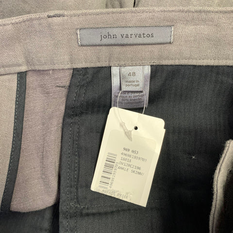 JOHN VARVATOS Size 32 Grey Linen Cotton Casual Pants
