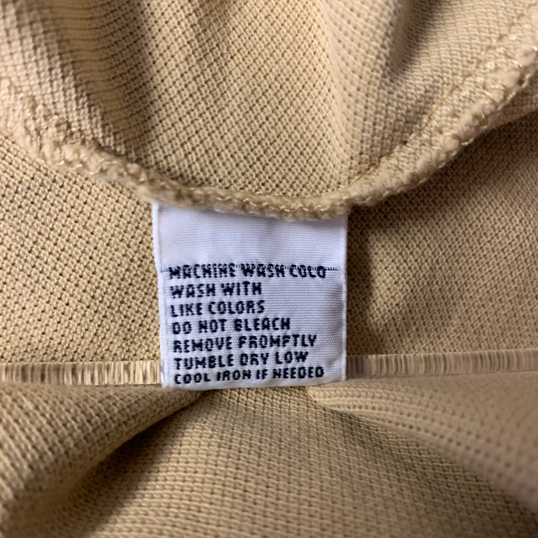 RALPH LAUREN Size S Khaki Brown Logo Cotton Ribbed Polo