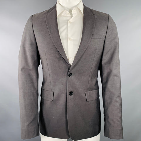 PAUL SMITH Taille 38 Veste sport droite en laine et mohair grise