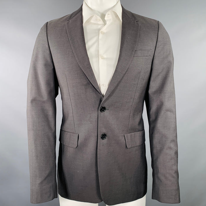 PAUL SMITH Size 38 Grey Wool Mohair Single Breasted Sport Coat