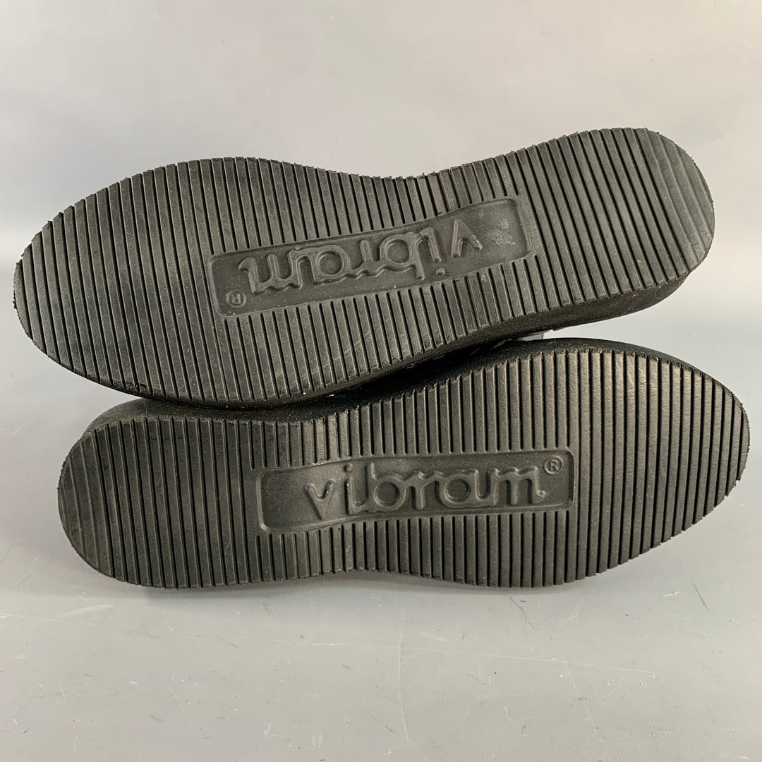 YUKETEN Size 9 Alejandro Black Woven Leather Huarache Loafers