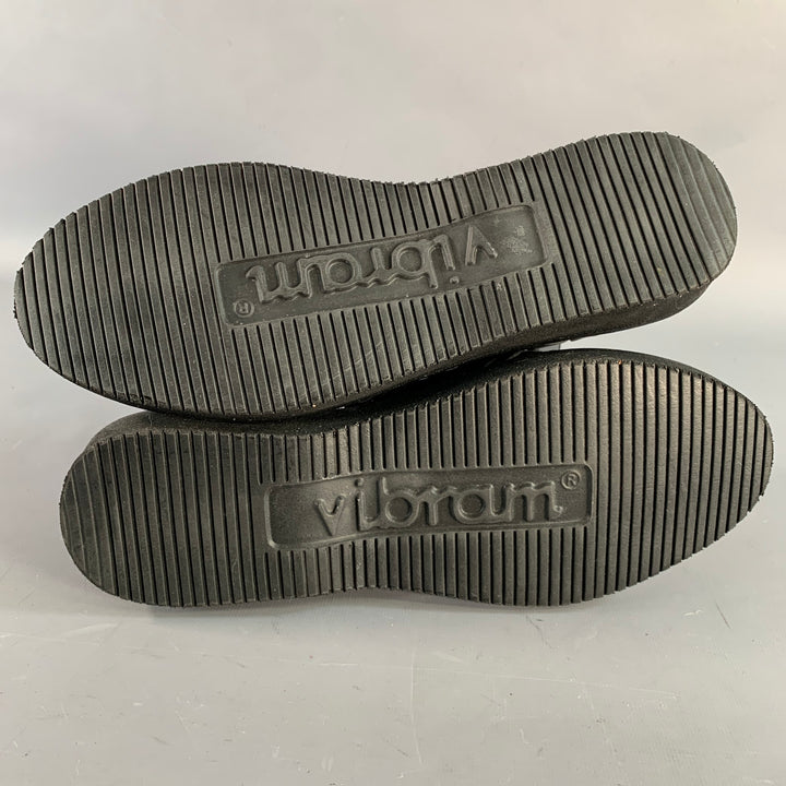 YUKETEN Size 9 Alejandro Black Woven Leather Huarache Loafers