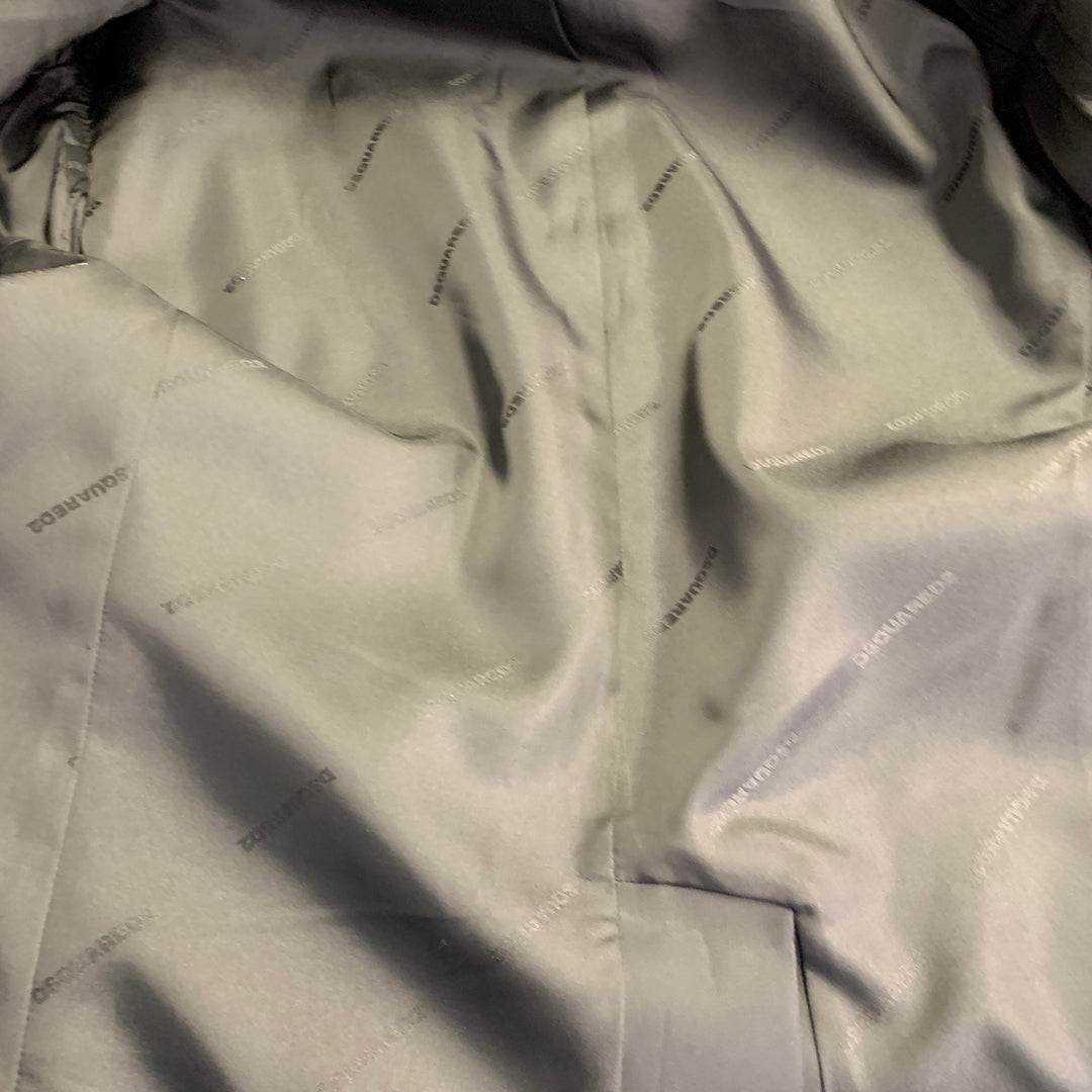 DSQUARED2 Size 40 Black Navy Beaded Wool Blend Shawl Collar Sport Coat