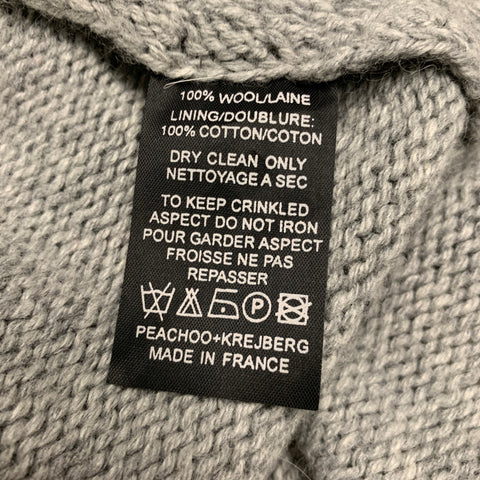 PEACHOO+KREJBERG Taille L Cardigan asymétrique en tricot de laine gris