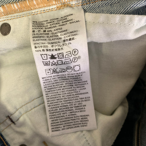 LEVI'S Size 32 Blue Tan Cotton Blend Straight Denim Jeans