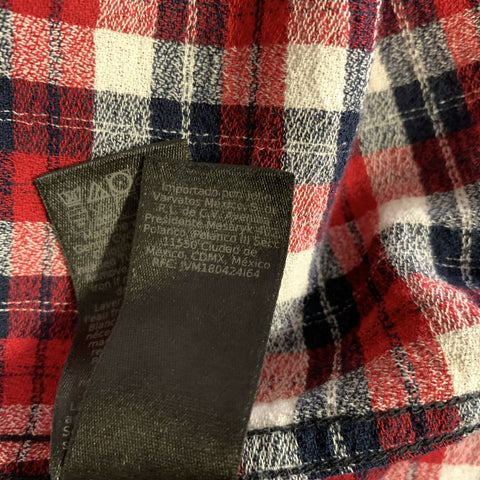 JOHN VARVATOS Size L Red Navy & Cream Plaid Cotton Long Sleeve Shirt