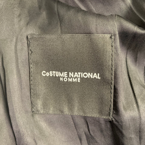 CoSTUME NATIONAL Size 36 Black Cotton Blend Peak Lapel Sport Coat