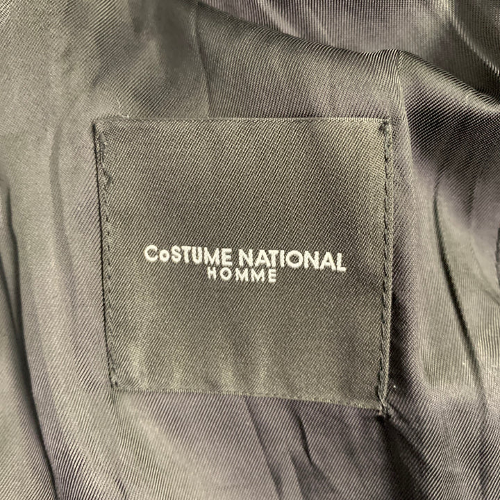 CoSTUME NATIONAL Size 36 Black Cotton Blend Peak Lapel Sport Coat