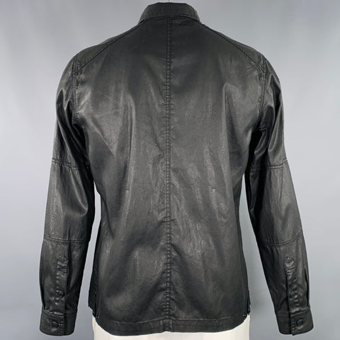 BELSTAFF Size XL Black Coated Cotton Trucker Jacket