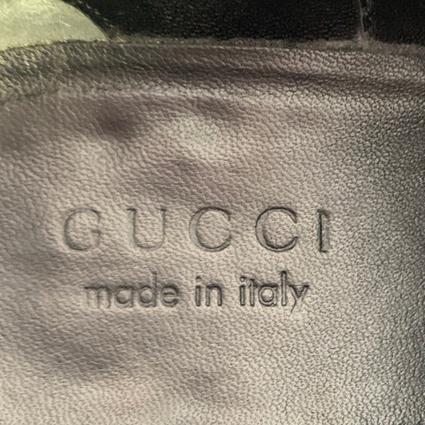 GUCCI Size 8 Black Leather Side Zipper Ankle Boots