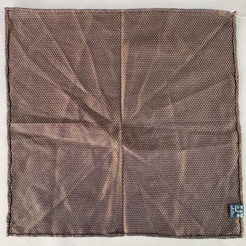 LAMPAS Brown Woven Silk Pocket Square