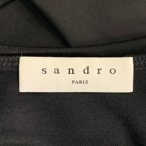 SANDRO Size S Black Viscose Blend Sleeveless Wrap Maxi Dress