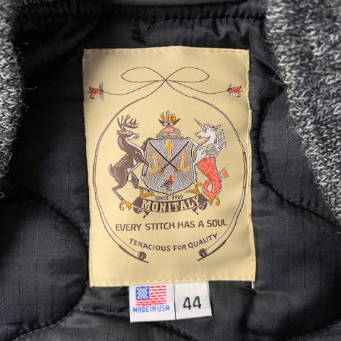 MONITALY Size 44 Black Grey Mixed Patterns Wool Nylon Padded Vest