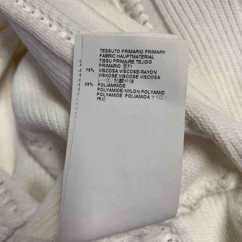 DSQUARED2 Size M White Rayon Polyamide Textured Short Sleeve Dress
