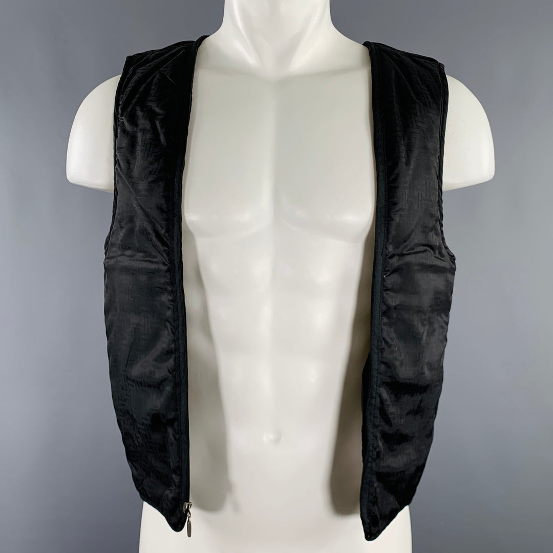 COLE HAAN Size S Black Lambskin Leather Zip Up Coat