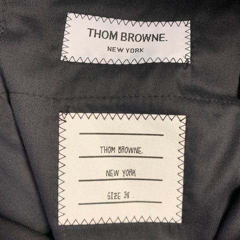 THOM BROWNE Size 2 Grey Wool Textured Flat Front Dress Pants