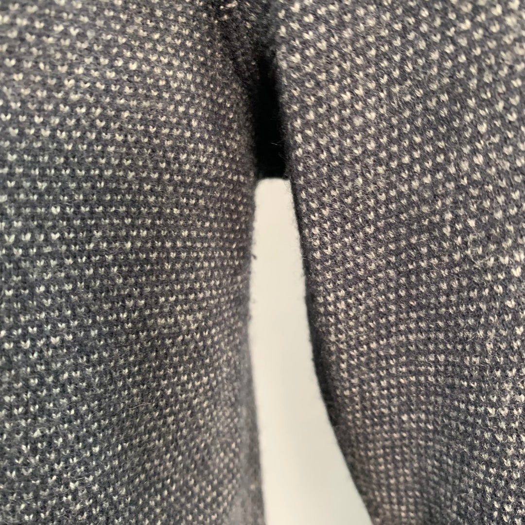 VINCE Size S Navy Grey Wool Cashmere Henley Pullover